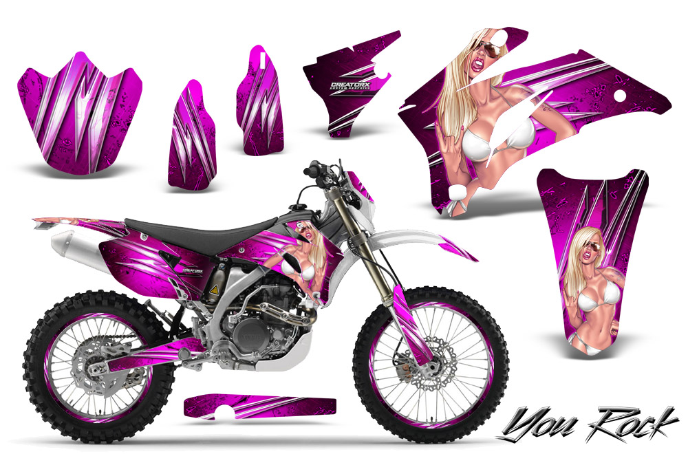 Yamaha WR 250-450 07-10 Graphics Kit You Rock Pink NP Rims